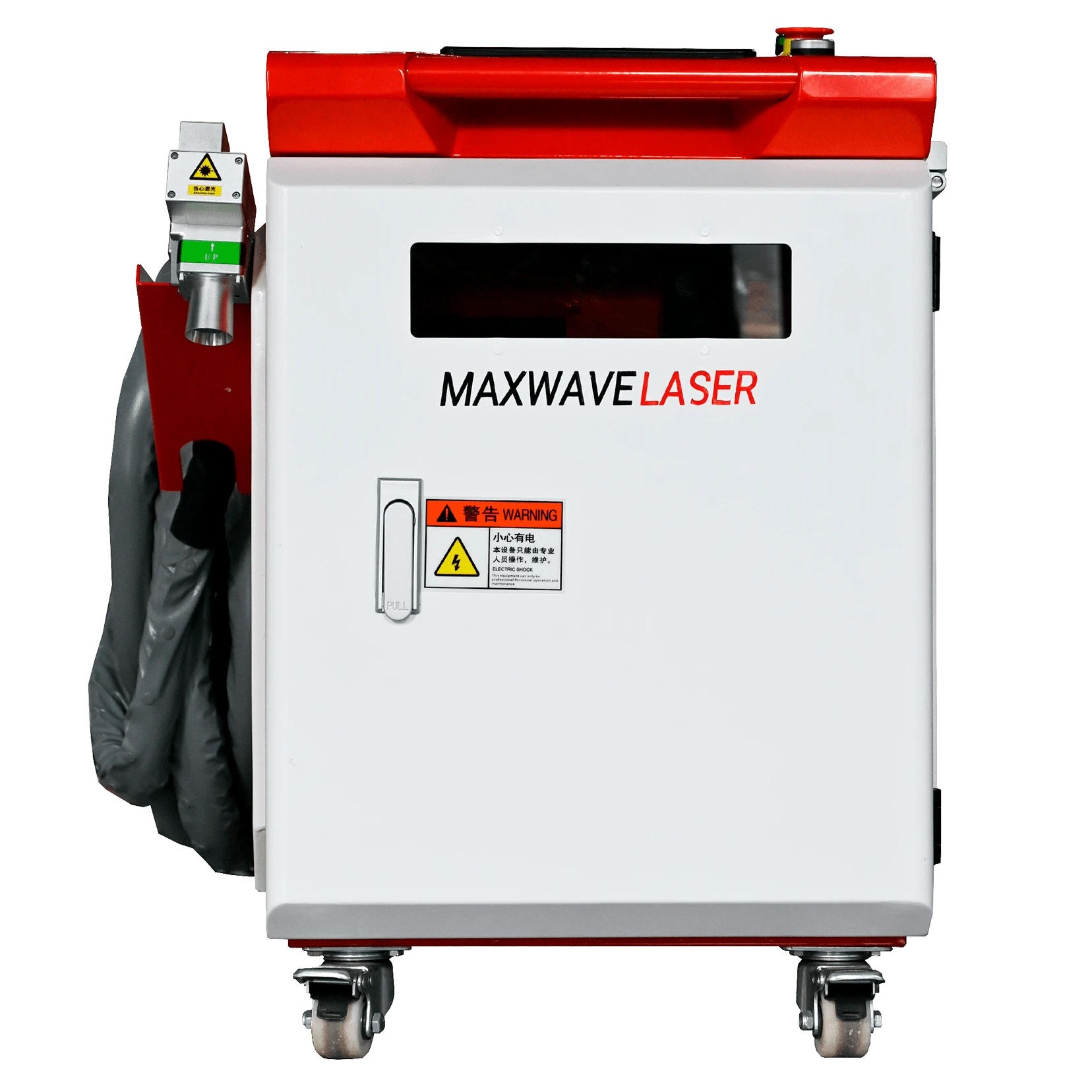 HW1000-3000W high-power continuous-wave laser cleaner cabinet, side view